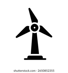 A trendy glyph icon showing windmill energy source