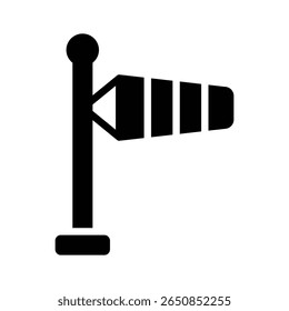Um ícone de glifo moderno de leituras de tempo de windsock