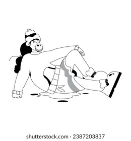 Trendy glyph illustration of blowing gum 