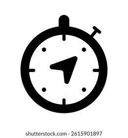 Trendy glyph style icon of compass tool