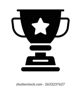 Trendy glyph style icon depicting trophy award