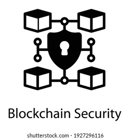 
Vector de glifos de moda de seguridad de la cadena de bloqueo 