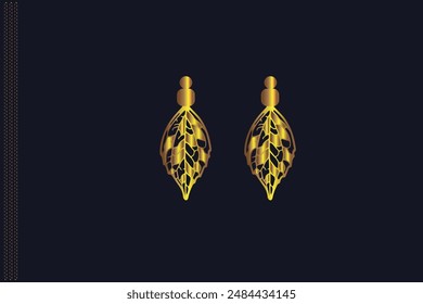 trendy  gold earrings vector free download