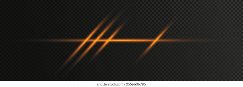 Trendy gold horizontal glow lines