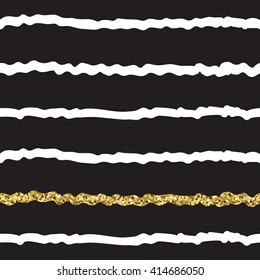 Trendy gold strip vector seamless pattern. Hand drawn abstract backdrop. Invitation, wedding card, valentine's day romantic, and Merry Christmas Festive wrapping paper