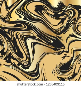 Trendy golden marble background/ Vector stylish black and gold pattern