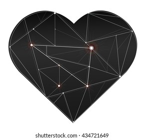 Trendy gorgeous illustration light line in heart symbol  vector EPS10