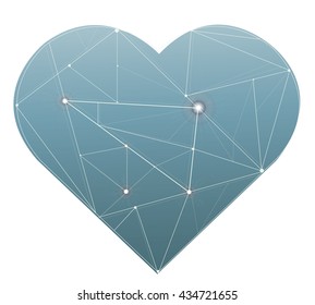 Trendy gorgeous illustration light line in heart symbol  vector EPS10