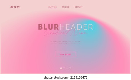 Trendy gradient blurred background for landing page or website header design. Minimal blend cute art for business site concept.