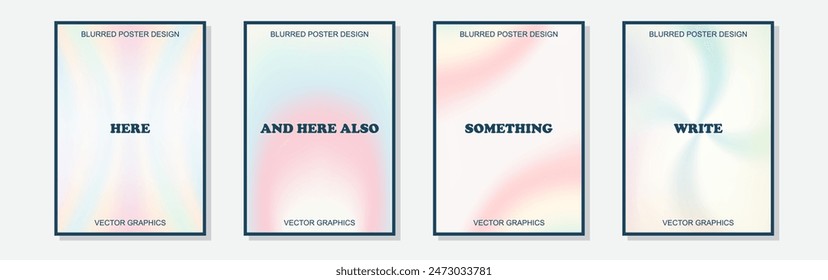 Trendy gradient blurred background. Minimalistic posters or cover template. Liquid design in pastel colors. Vector mesh illustrations.