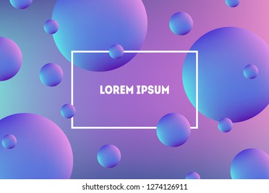 Trendy gradient circles. Fluid shapes futuristic composition
