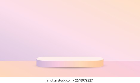 trendy gradient color product podium display 3d illustration vector sweet pastel wall   floor background for putting your object