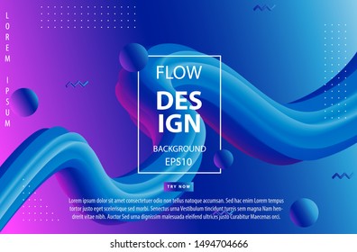 Trendy gradient colors with abstract fluid shapes. Liquid concept vector design template for use element modern cover