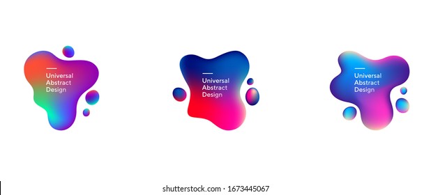 Trendy gradient composition of abstract elements. Dynamical flowing shapes and lines. Creative design for banners, flyers, presentation slides, and web design. Vector illustration