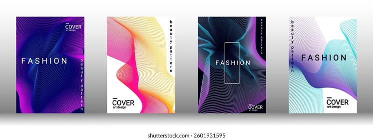 Trendy gradient composition with fluid abstract forms. A versatile and modern design for covers, banners, or creative projects. Editable vector illustration with bold, stylish colors