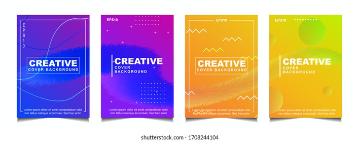 Trendy gradient cover design abstract geometric background with dynamic soft colorful. Creative liquid and fluid vector a4 layout template for modern poster, digital presentation, marketing business, 