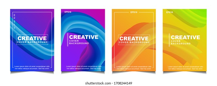 Trendy gradient cover design abstract geometric background with dynamic soft colorful. Creative liquid and fluid vector a4 layout template for modern poster, digital presentation, marketing business, 