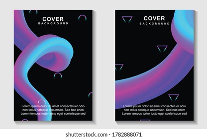 Trendy gradient cover design abstract geometric background with dynamic soft colorful. Creative liquid and fluid vector a4 layout template for modern poster, digital presentation, marketing business, 