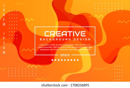 Diseño de degradado a la moda, fondo geométrico abstracto con un color dinámico suave naranja y amarillo. La plantilla de diseño de vectores líquidos y fluidos puede utilizar póster moderno, presentación digital, marketing empresarial