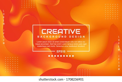 Diseño de degradado a la moda, fondo geométrico abstracto con un color dinámico suave naranja y amarillo. La plantilla de diseño de vectores líquidos y fluidos puede utilizar póster moderno, presentación digital, marketing empresarial