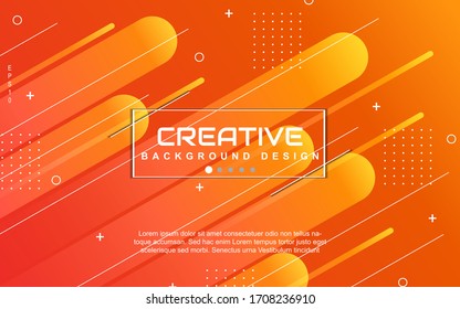 Trendy gradient design abstract geometric background with dynamic soft orange and yellow color. Liquid and fluid vector layout template can use modern poster, digital presentation, marketing business
