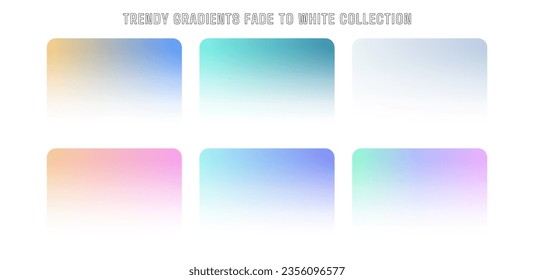 Trendy gradient fade to white background collection vector