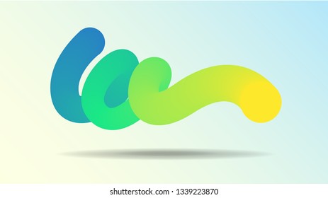 Trendy gradient fluid cover design template. Vector illustration.	