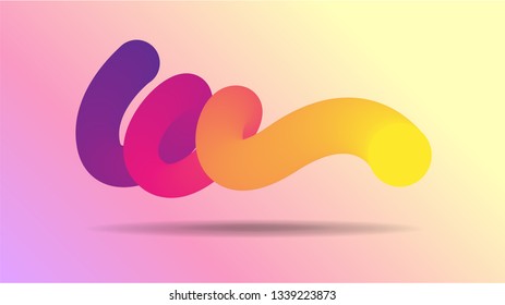 Trendy gradient fluid cover design template. Vector illustration.	
