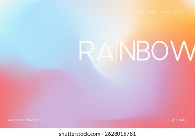 Trendy gradient fluid wave holographic background, colorful abstract liquid. Rainbow design for banner, poster, cover, flyer, presentation, advertising, landing page