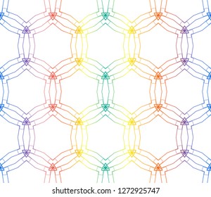 Trendy gradient geometric backdrop with hologram.Vector seamless pattern