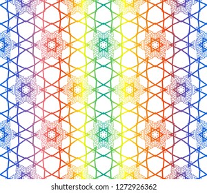 Trendy gradient geometric backdrop with hologram.Vector seamless pattern