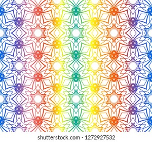 Trendy gradient geometric backdrop with hologram.Vector seamless pattern