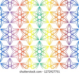 Trendy gradient geometric backdrop with hologram.Vector seamless pattern