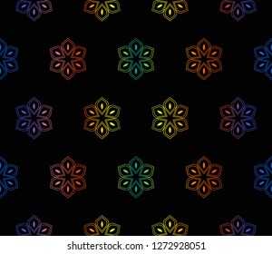Trendy gradient geometric backdrop with hologram.Vector seamless pattern