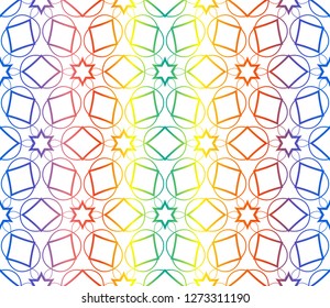 Trendy gradient geometric backdrop with hologram.Vector seamless pattern