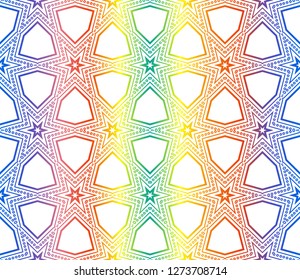 Trendy gradient geometric backdrop with hologram.Vector seamless pattern