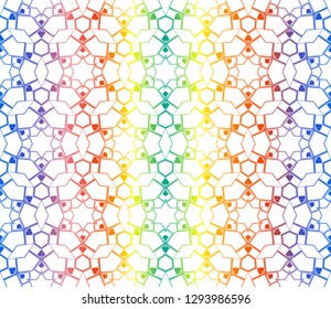 Trendy gradient geometric backdrop with hologram.Vector seamless pattern