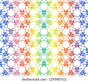 Trendy gradient geometric backdrop with hologram.Vector seamless pattern