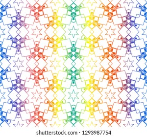 Trendy gradient geometric backdrop with hologram.Vector seamless pattern