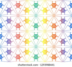 Trendy gradient geometric backdrop with hologram.Vector seamless pattern