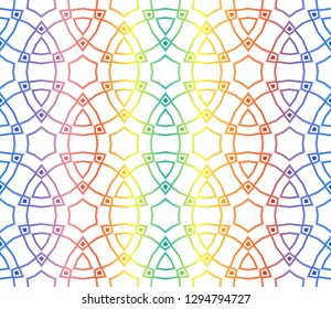 Trendy gradient geometric backdrop with hologram.Vector seamless pattern