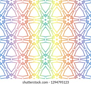 Trendy gradient geometric backdrop with hologram.Vector seamless pattern