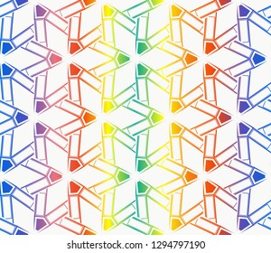 Trendy gradient geometric backdrop with hologram.Vector seamless pattern