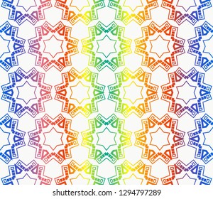 Trendy gradient geometric backdrop with hologram.Vector seamless pattern