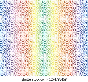 Trendy gradient geometric backdrop with hologram.Vector seamless pattern