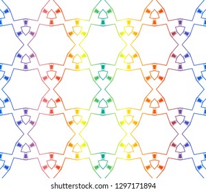 Trendy gradient geometric backdrop with hologram.Vector seamless pattern