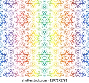 Trendy gradient geometric backdrop with hologram.Vector seamless pattern