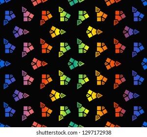 Trendy gradient geometric backdrop with hologram.Vector seamless pattern