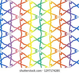 Trendy gradient geometric backdrop with hologram.Vector seamless pattern