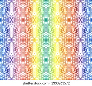 Trendy gradient geometric backdrop with hologram.Vector seamless pattern